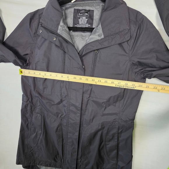 LL Bean Women's M Waterproof Rain Jacket Black Hiking Gear Outdoor Windbreaker - Picture 15 of 16